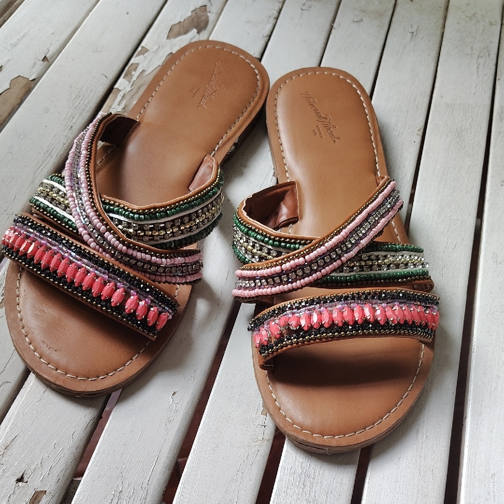 Universal Thread Multicolor Beaded Sandals
